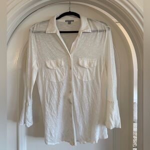 JAMES PERSE SHEER SLUB SIDE PANEL SHIRT